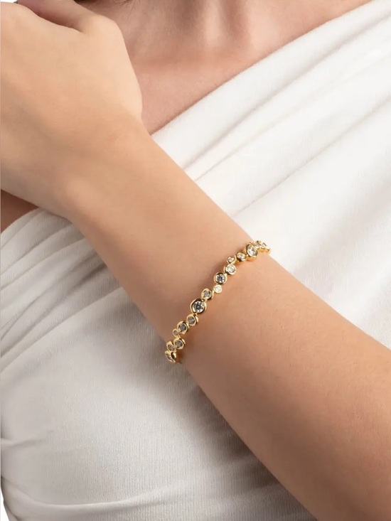 Alexis Bittar Asterales Gold Skinny Cuff Bracelet (MSRP $195) - Picture 2 of 9